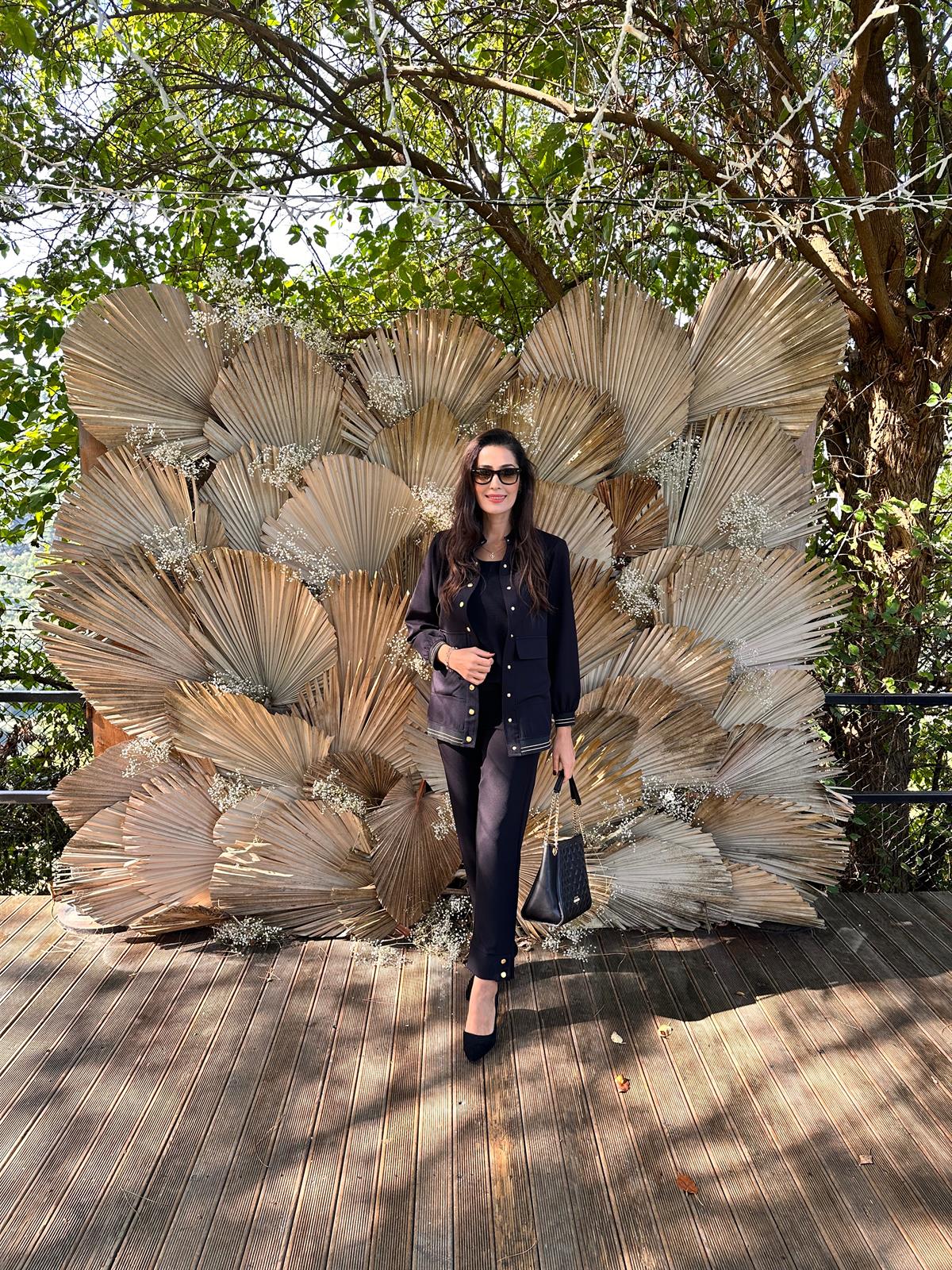 Siyah Bomber Gold Detaylı Ceket Pantalon Takım  