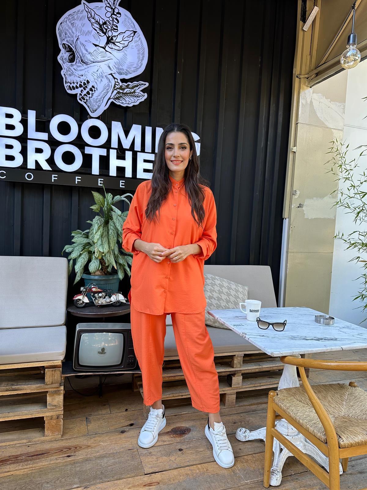 Turuncu Ness Gömlek Takım