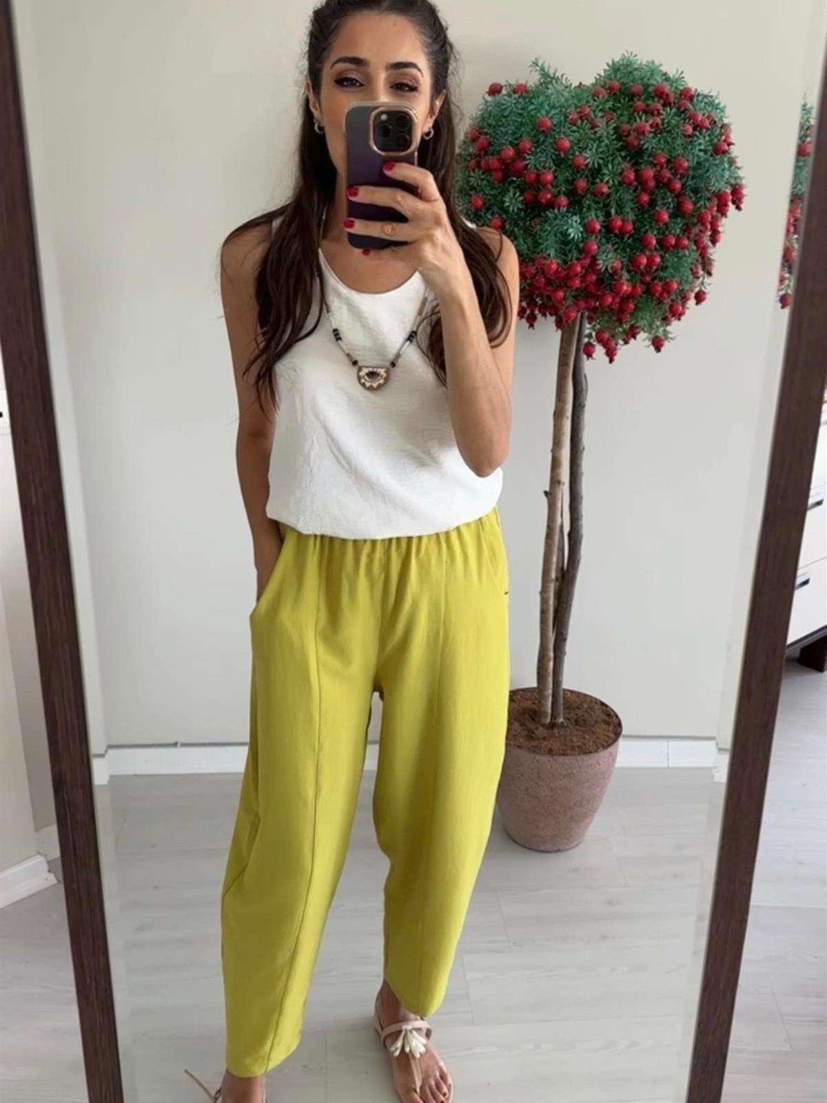 Yağ Yeşili Ness Pantalon