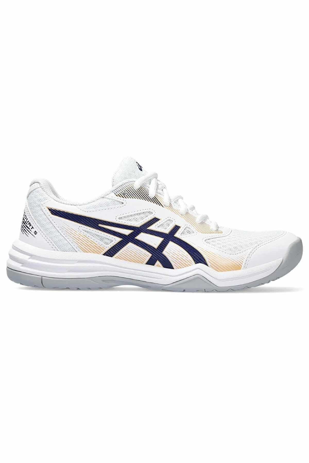 ASICSVoleybolAsics Upcourt 5 Kadın Voleybol Ayakkabı 1072A088-104Beyaz/Lila