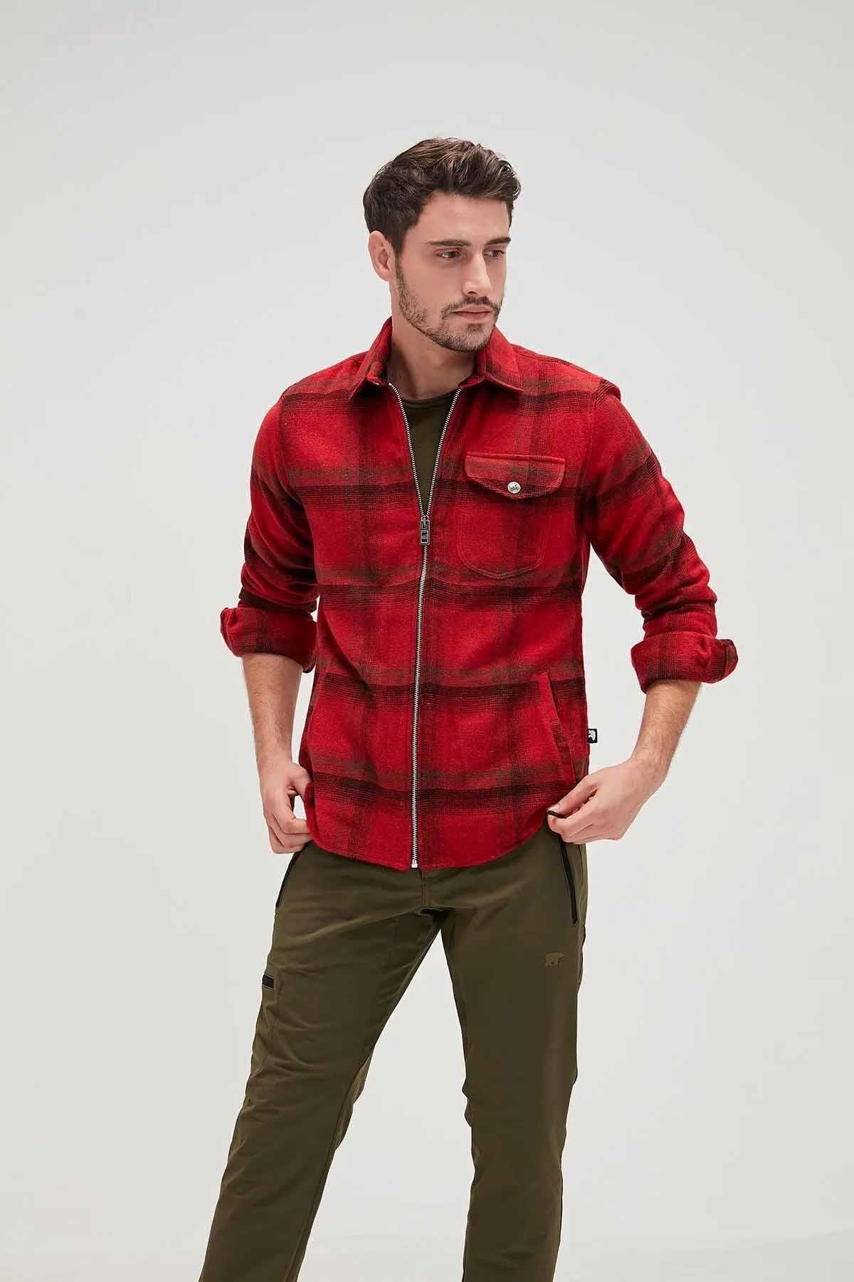 BAD BEARGömlekBad Bear Woodant Full-Zip Shirt Erkek Gömlek 20.02.30.002RED