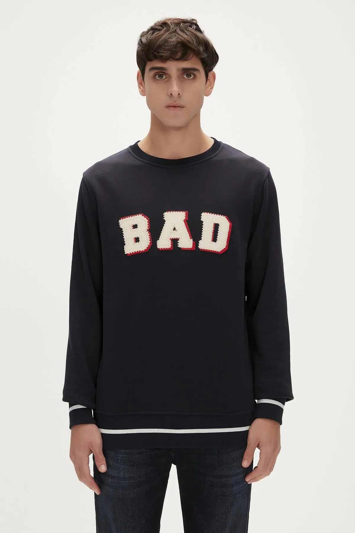 BAD BEARSweatshirtBad Bear Felt Crewneck Erkek Sweatshirt 23.02.12.013NAVY