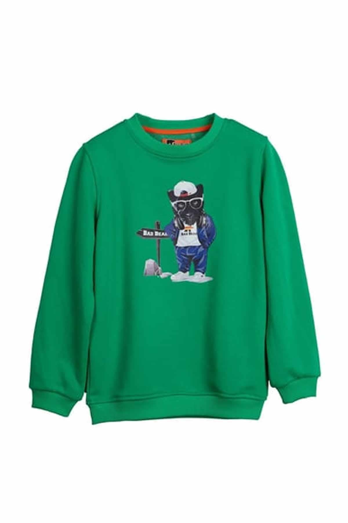 BAD BEARSweatshirtBad bear PANTHER CREWNECK JR Çocuk Sweatshirt 24.06.12.006GREEN