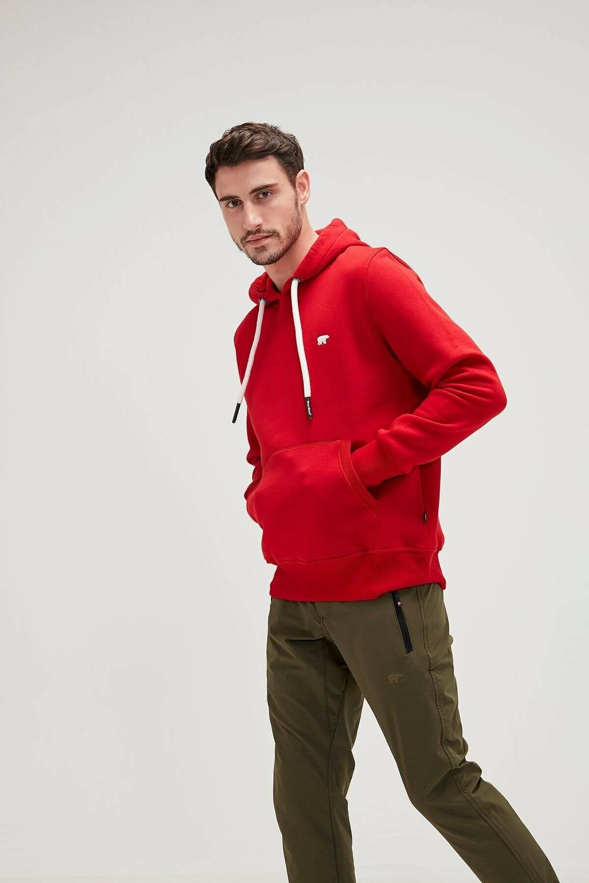 BAD BEARSweatshirtBad Bear Simple Hoodie Erkek Sweatshirt 20.02.12.019-C54CRIMSONRED