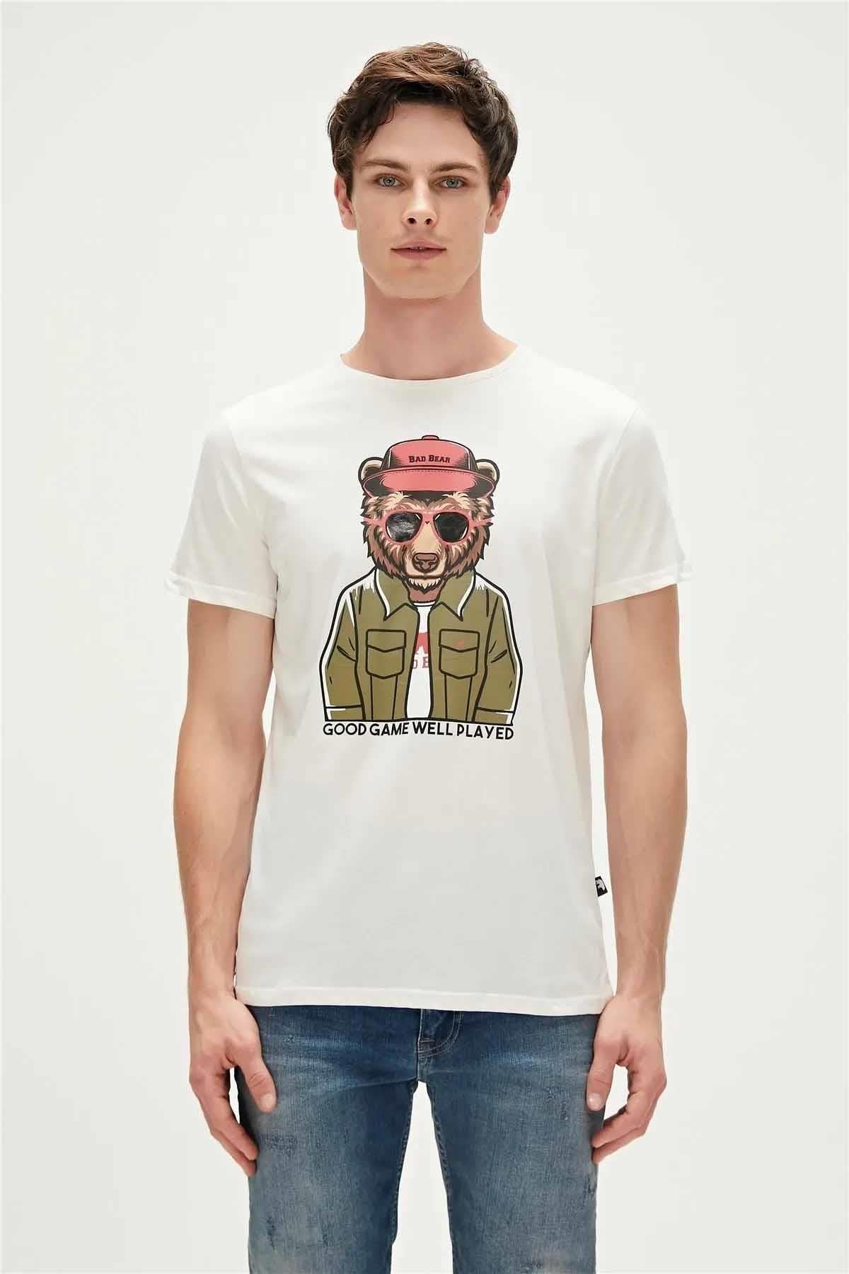 BAD BEARTişörtBad Bear Good Game T-Shirt Erkek Tişört 23.01.07.009OFF-WHITE