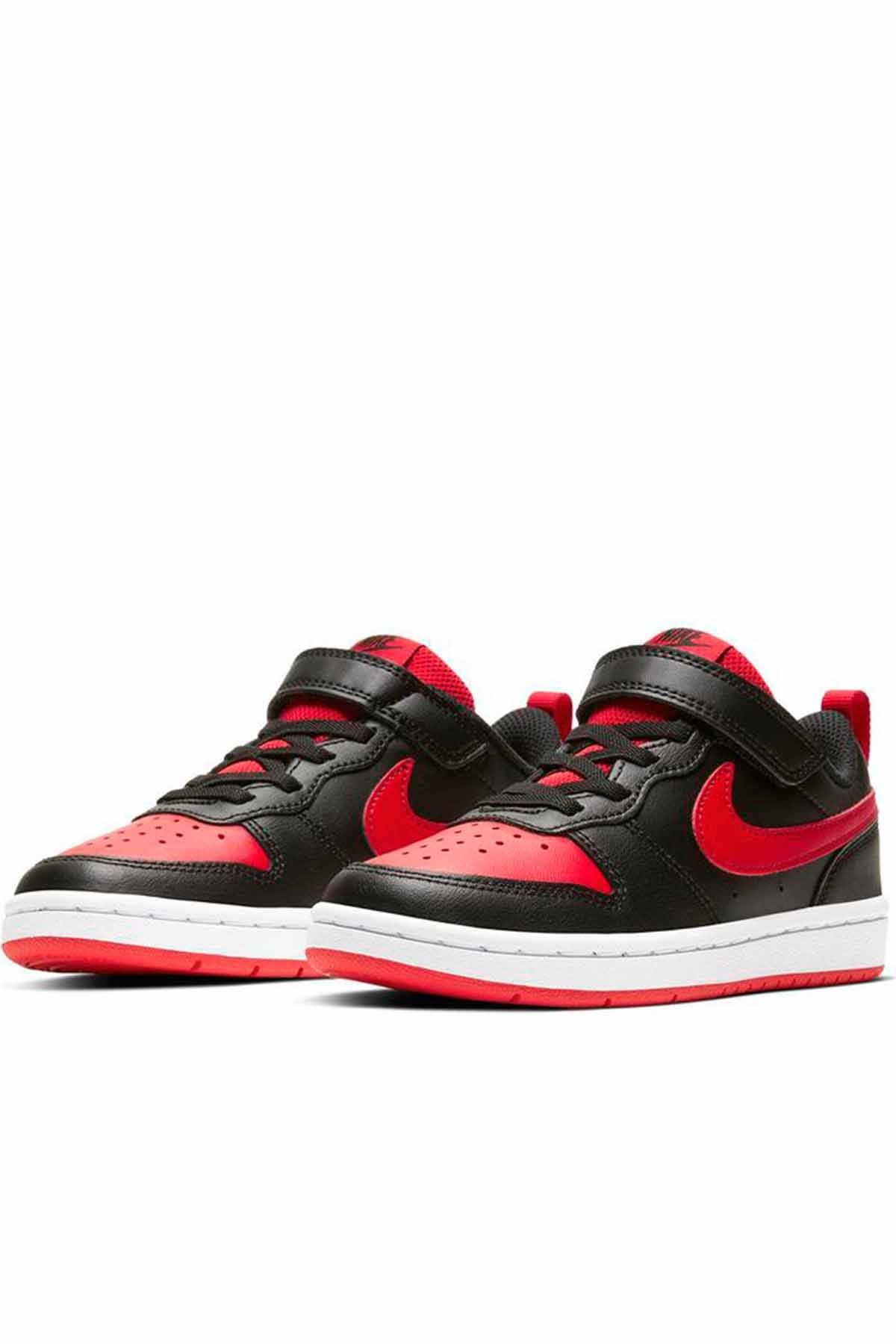 NIKEGünlük SporNike Court Borough Low 2 (Psv) Çocuk Günlük Spor Ayakkabı BQ5451-007-Siyah-Krmz