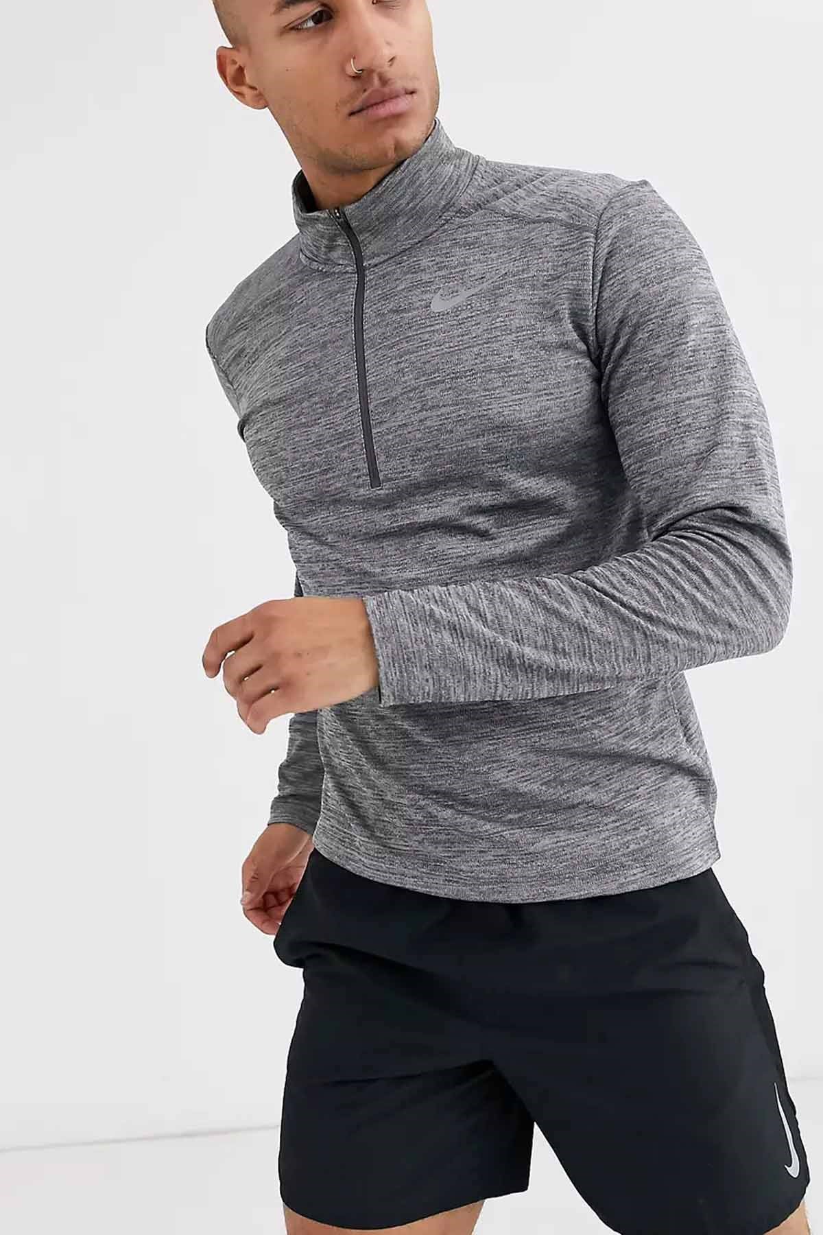 NIKESweatshirtNike Running Top Erkek Sweatshirt BV4755-068-GRI