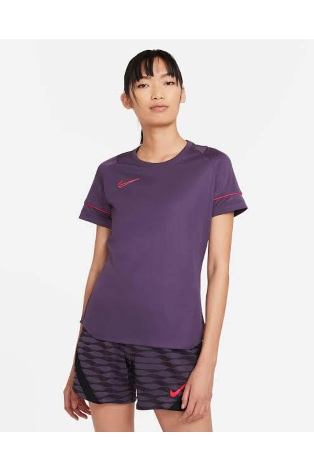NIKETişörtNike Df Acd21 Top Ss Kadın Tişört CW2627-573-MOR