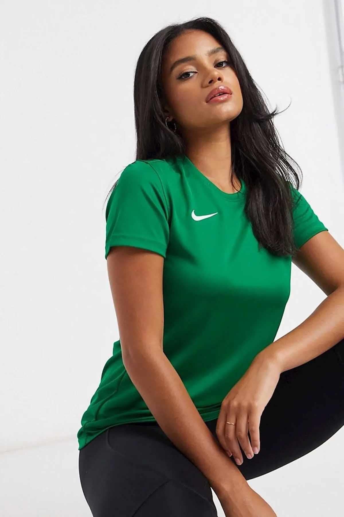 NIKETişörtNike W DRY PARK VII JSY SS Kadın Tişört BV6728-341-YEŞİL