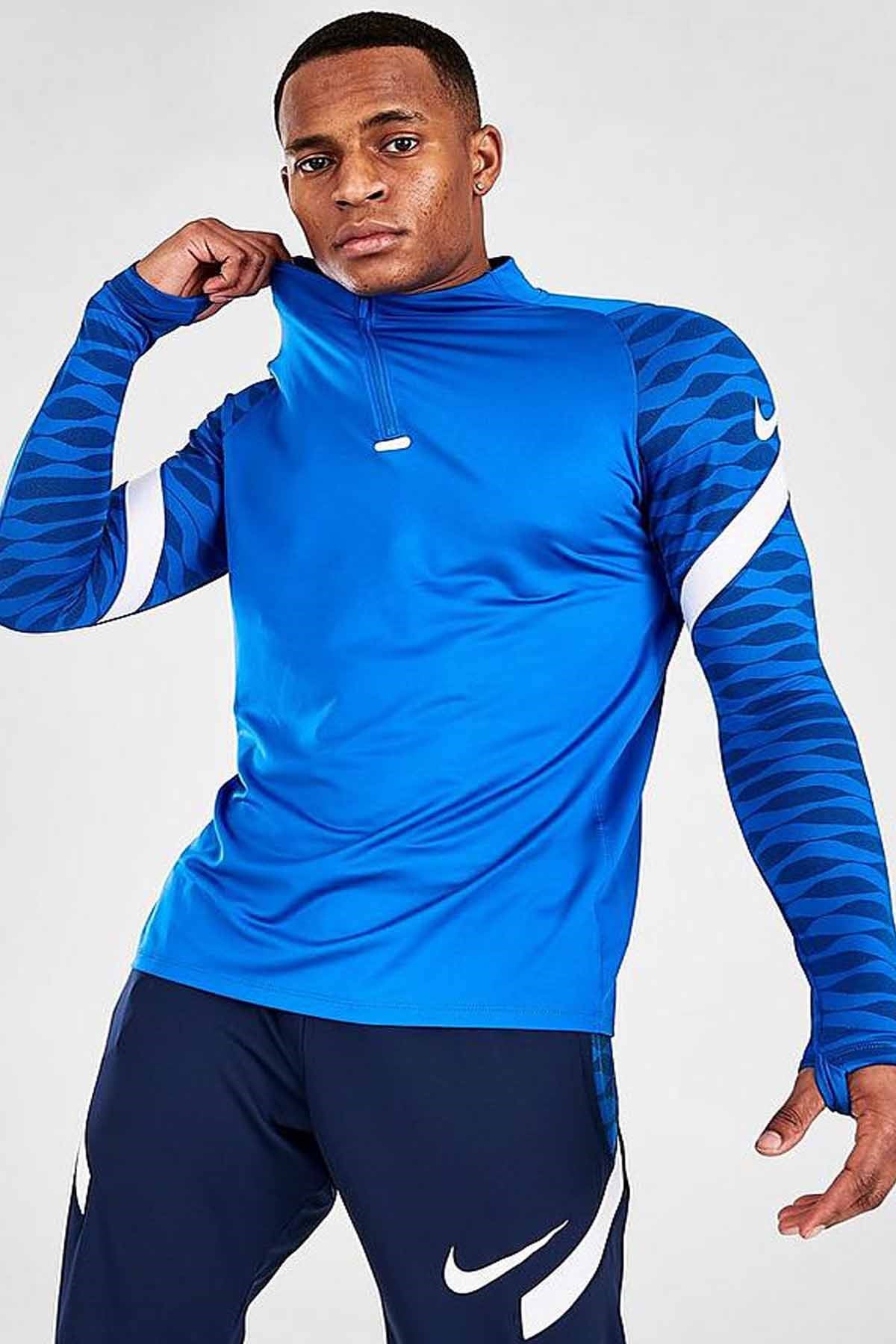 NIKEUzun Kollu TişörtNike M Df Strke21 Dril Top Erkek Uzun Kollu Tişört CW5858-463-Mavi