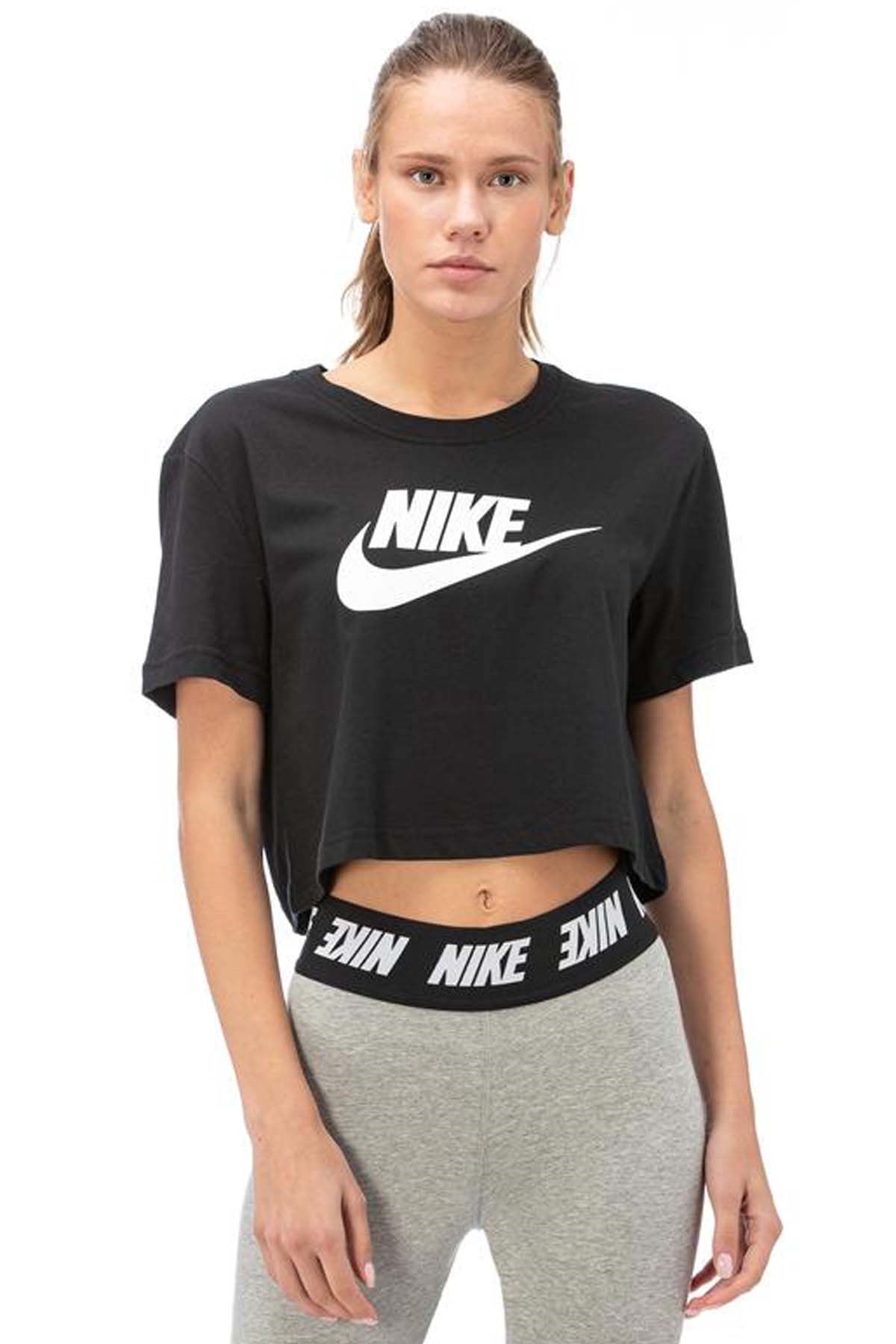 Nike W NSW TEE ESSNTL CRP ICN FTR Kadın Tişört BV6175-010-SIYAH
