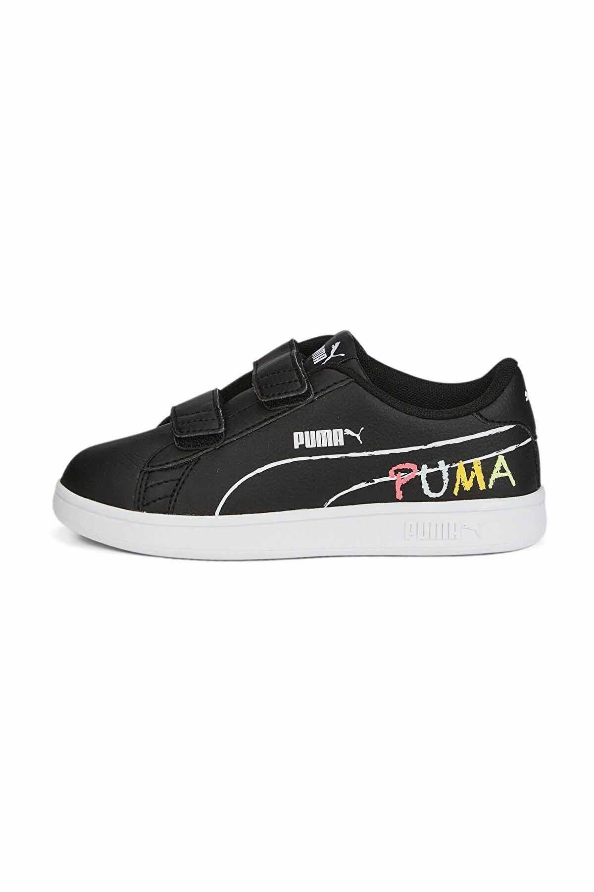 PUMAGünlük SporPuma Çocuk Ayakkabı Smash V2 Çocuk Günlük Spor Ayakkabı 386200-01 SIYAH