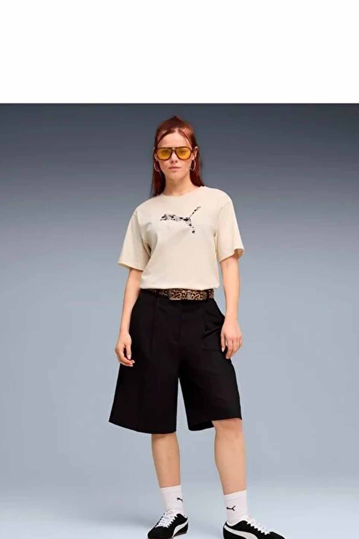 PUMATişörtPuma ESS GRAPHIC ANIMAL Relaxed Tee Kadın Tişört 691821-87 Bej