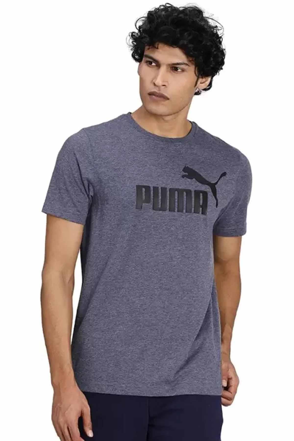 PUMATişörtPuma Ess Heather Tee Erkek Tişört 586736-06 LACIVERT
