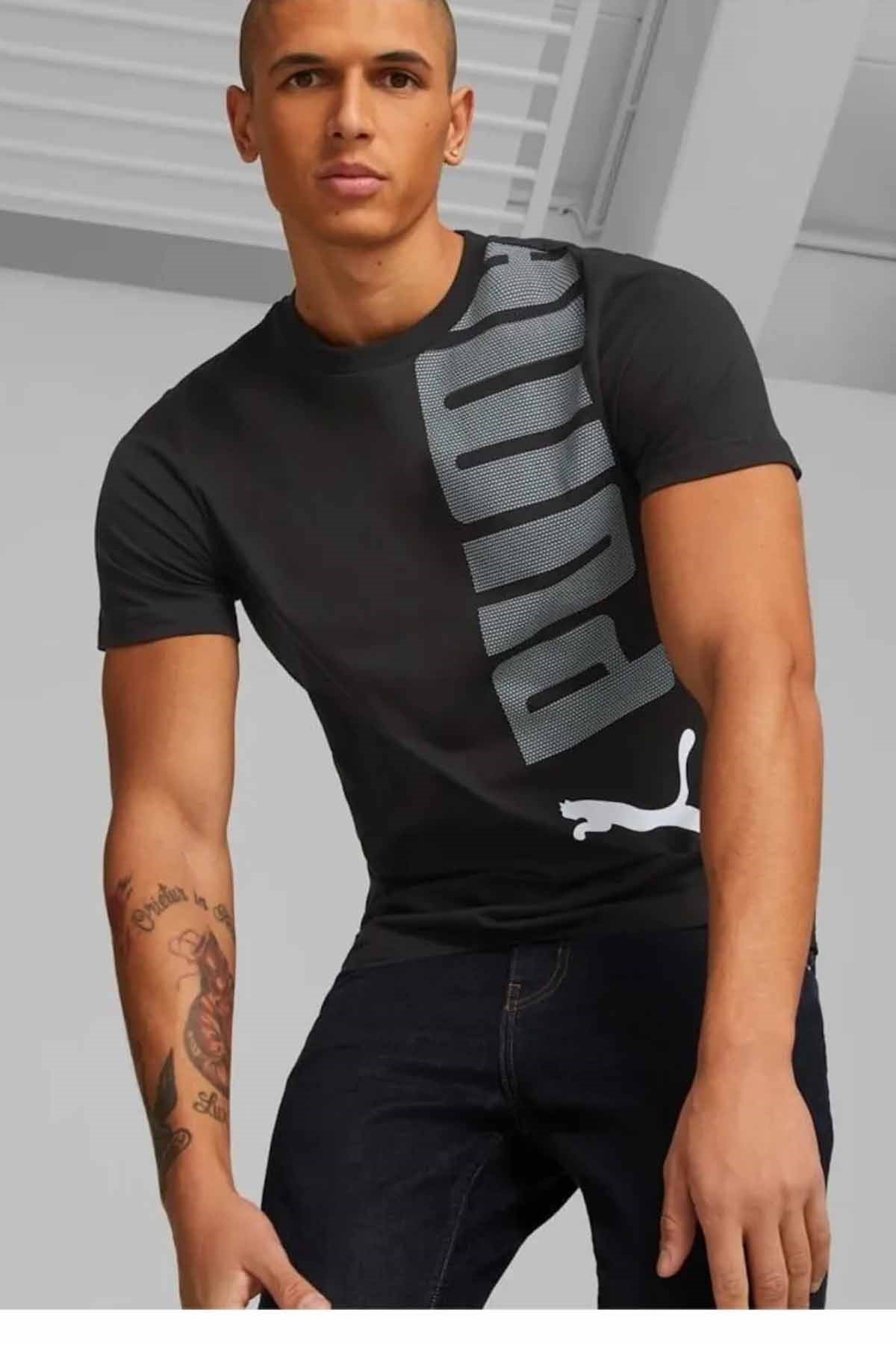 PUMATişörtPuma ESS+ LOGO LAB Tee For All Time Erkek Tişört 673370-01 Siyah