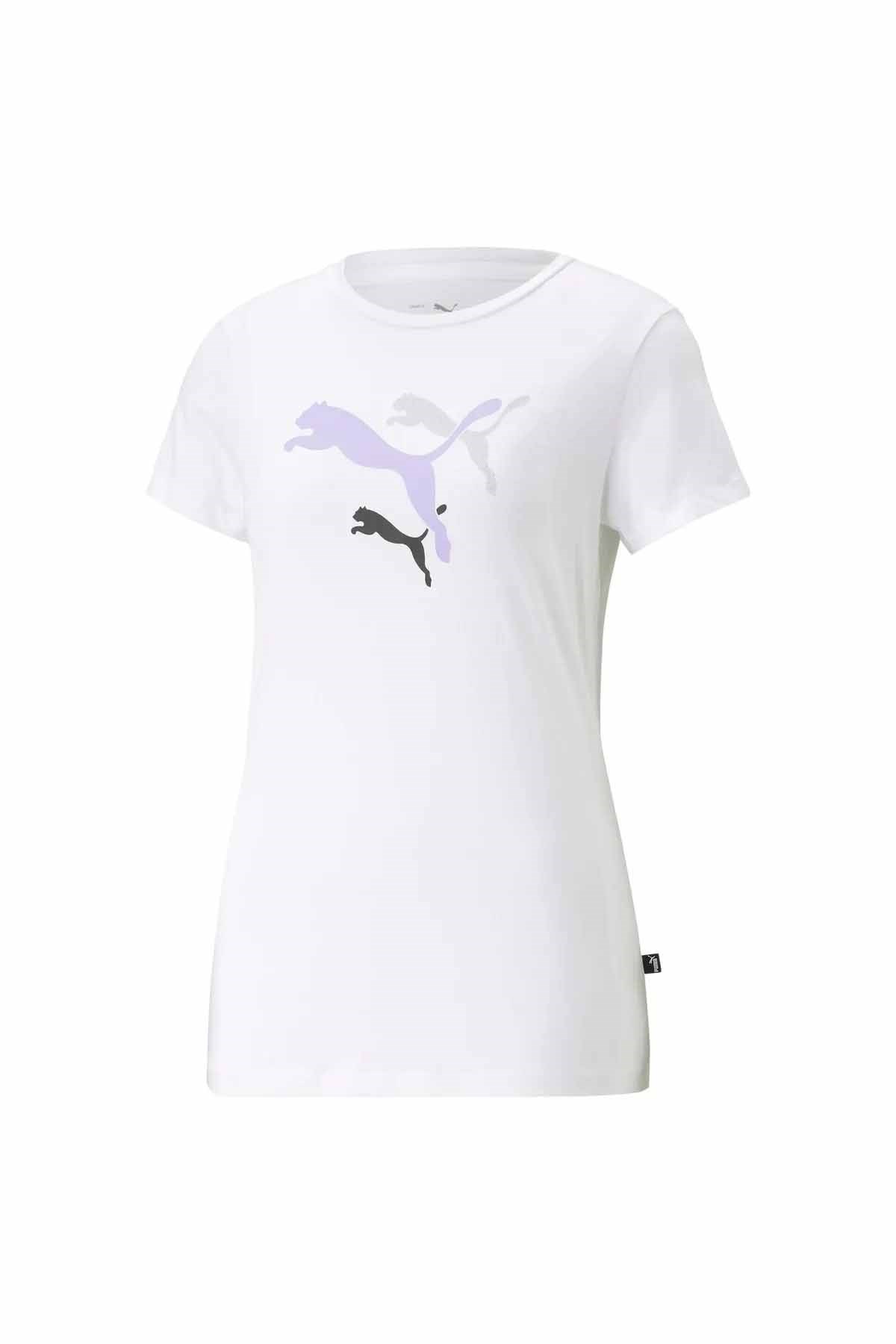 PUMATişörtPuma Ess Logo Power Tee Kadın Tişört 673677-02 BEYAZ