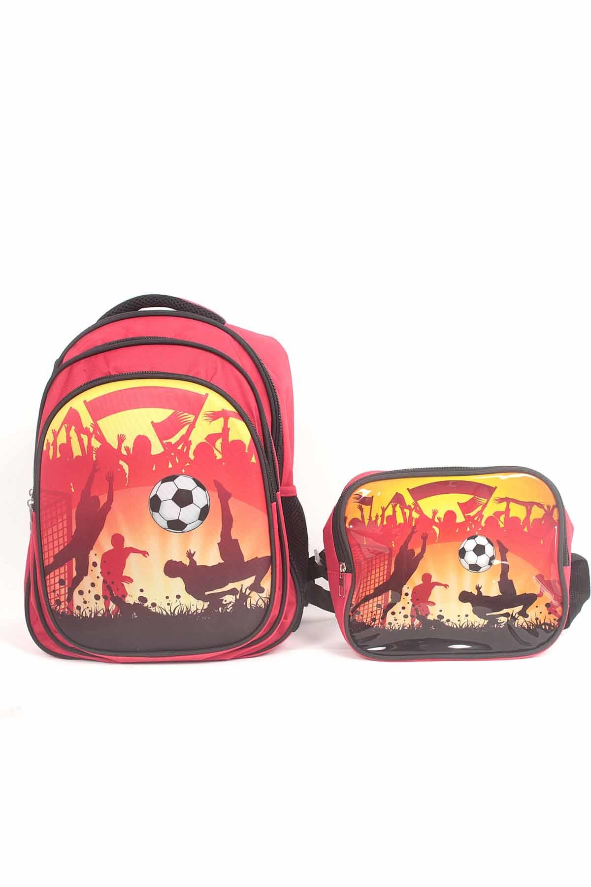 REKOR SPOROkul ÇantasıRS İlk Okul Çantası 3 Gözlü Beslenme Çantalı 38x28x20 Cm Unisex Okul Çantası RS-0016Çok Renkli