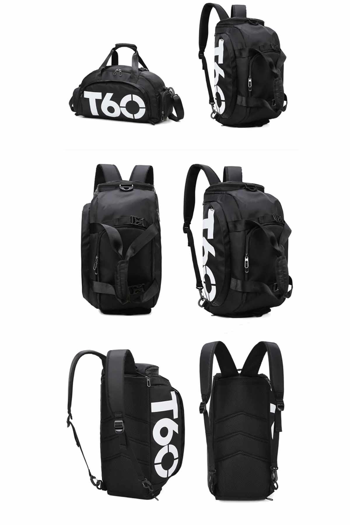 REKOR SPORSpor ve Seyehat ÇantasıT60 Gym Fitness Spor Omuz Askılı Spor Çantası Unisex Spor ve Seyehat Çantası T-60SIYAH-BYZ