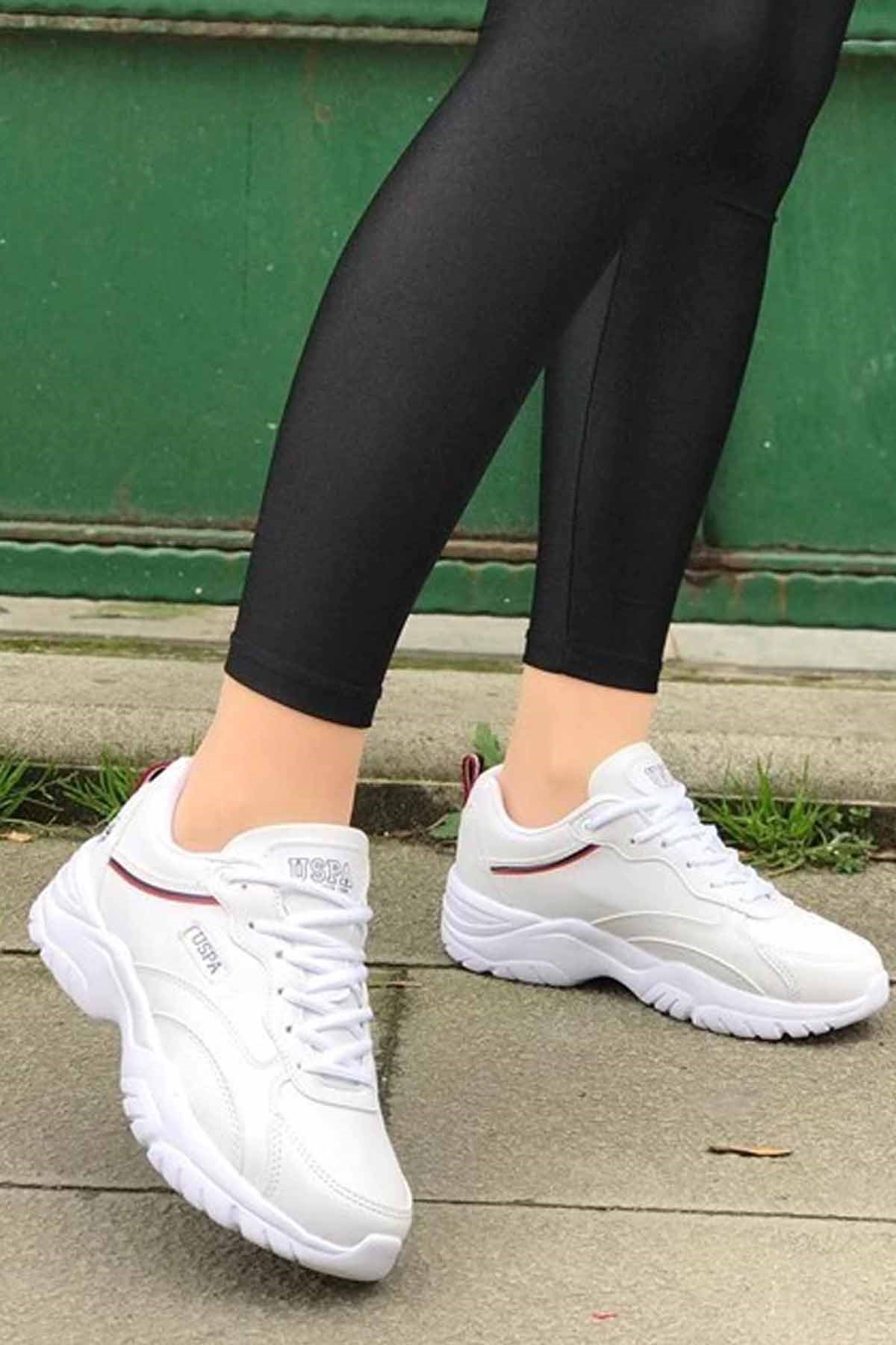 U.S. POLO ASSNGünlük SporUS Polo Assn Kadın Yüksek Taban Sneakers Tracey Kadın Günlük Spor Ayakkabı USP150BEYAZ