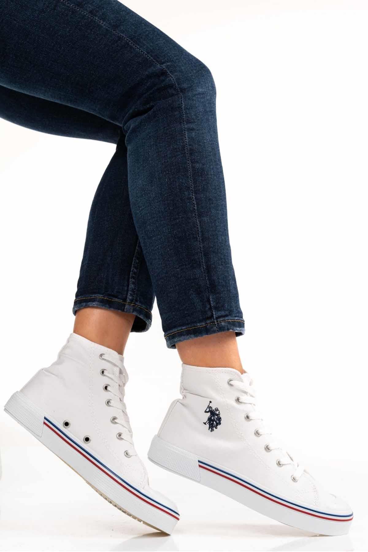 U.S. POLO ASSNGünlük SporUs Polo Assn. Kadın Beyaz Canvans Hı B1 Kadın Günlük Spor Ayakkabı USPA200Beyaz