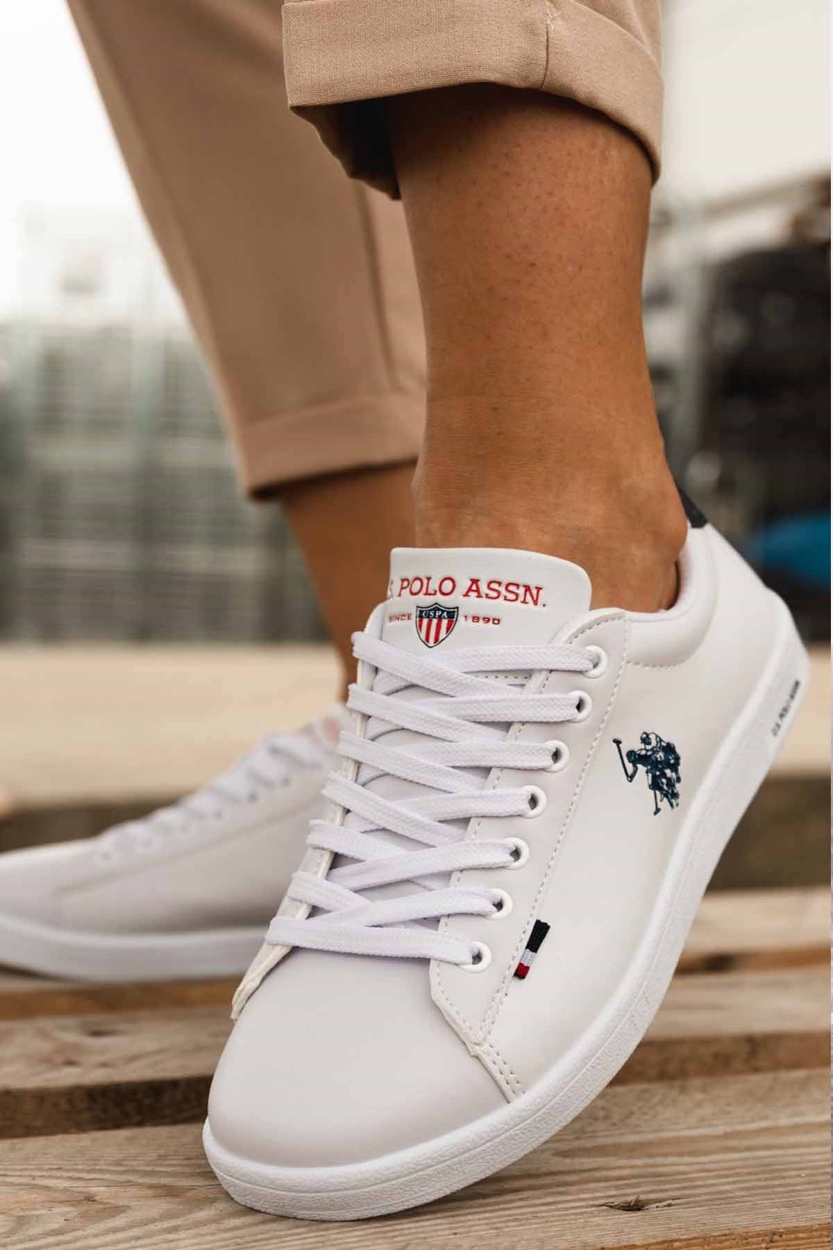 U.S. POLO ASSNGünlük SporUs Polo Assn Erkek Beyaz Sneakers Erkek Günlük Spor Ayakkabı USP0015-1BEYAZ