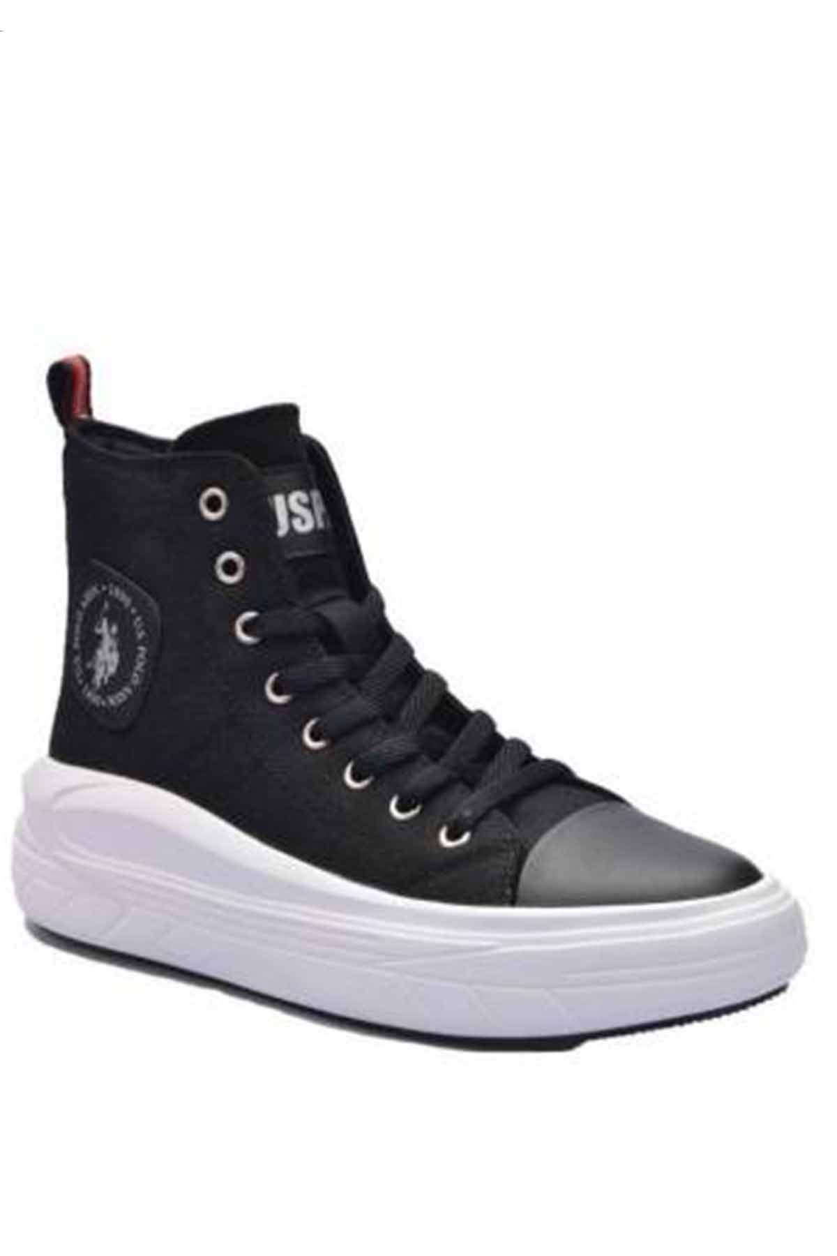U.S. POLO ASSNGünlük SporUS Polo Assn Convers Kanvans Yüksek Taban Sneakers Kadın Günlük Spor Ayakkabı 101098260SIYAH-BYZ