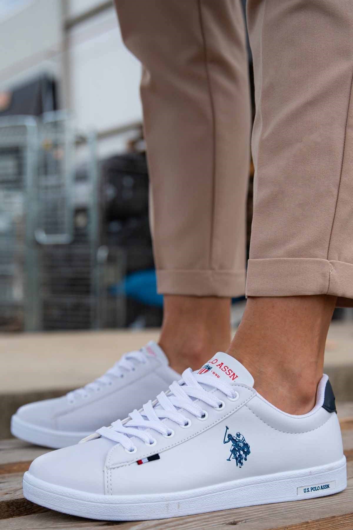 U.S. POLO ASSNGünlük SporUs Polo Assn Erkek Beyaz Sneakers Erkek Günlük Spor Ayakkabı USP0015BEYAZ