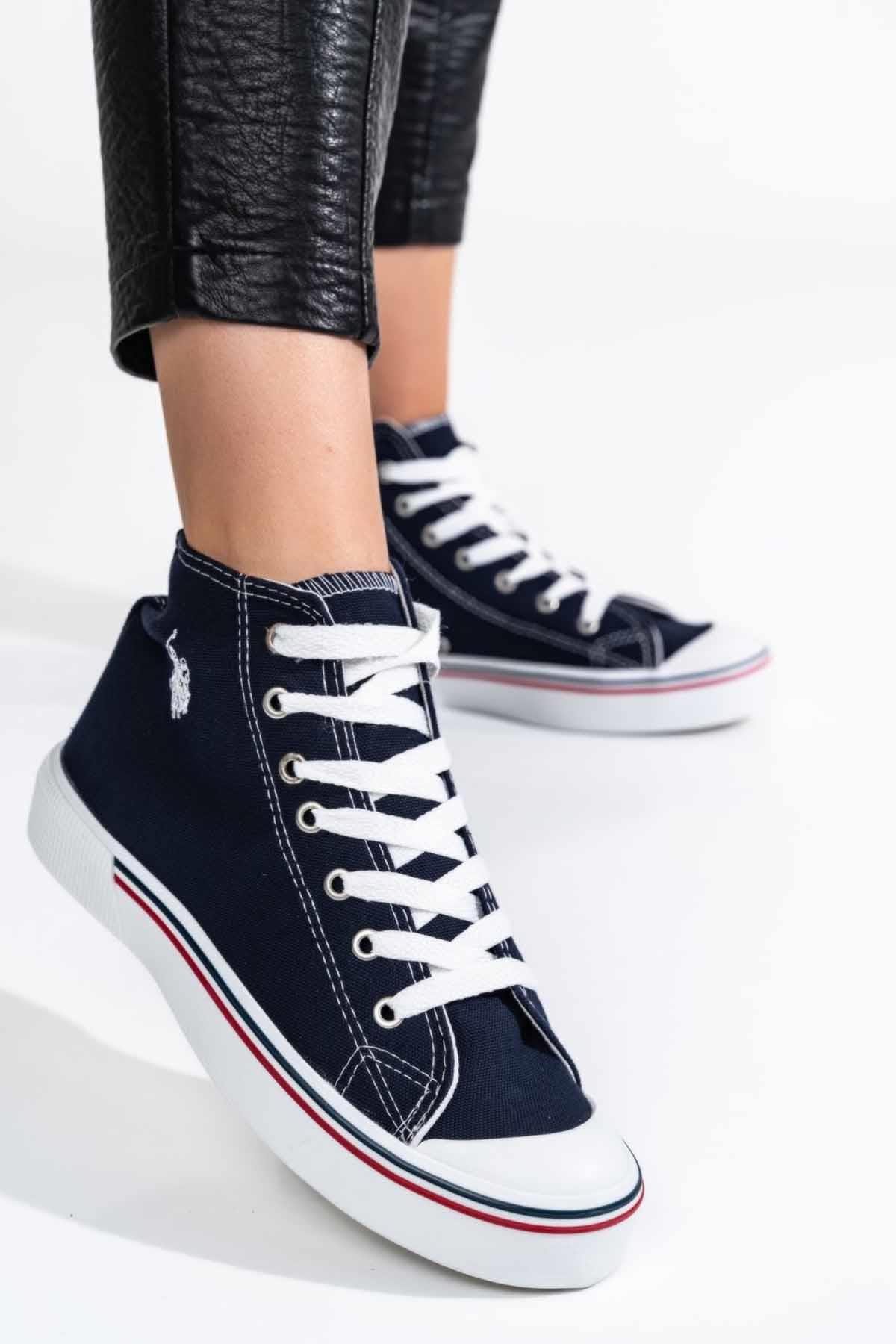 U.S. POLO ASSNGünlük SporUs Polo Assn. Kadın Canvans HI B-9 Kadın Günlük Spor Ayakkabı USPA222Siyah