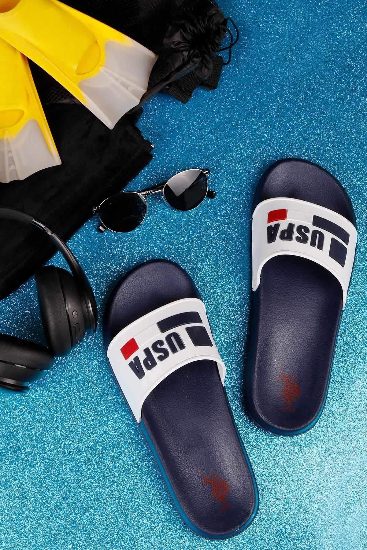 U.S. POLO ASSNTerlikU.S Polo Assn. Smaung 3FX Erkek Terlik Ayakkabı 101370962-1Laci-Beyaz