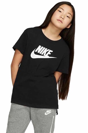 NIKETişörtNike Sportswear Big Kids' T-Shirt Çocuk Tişört AR5088-010-Siyah