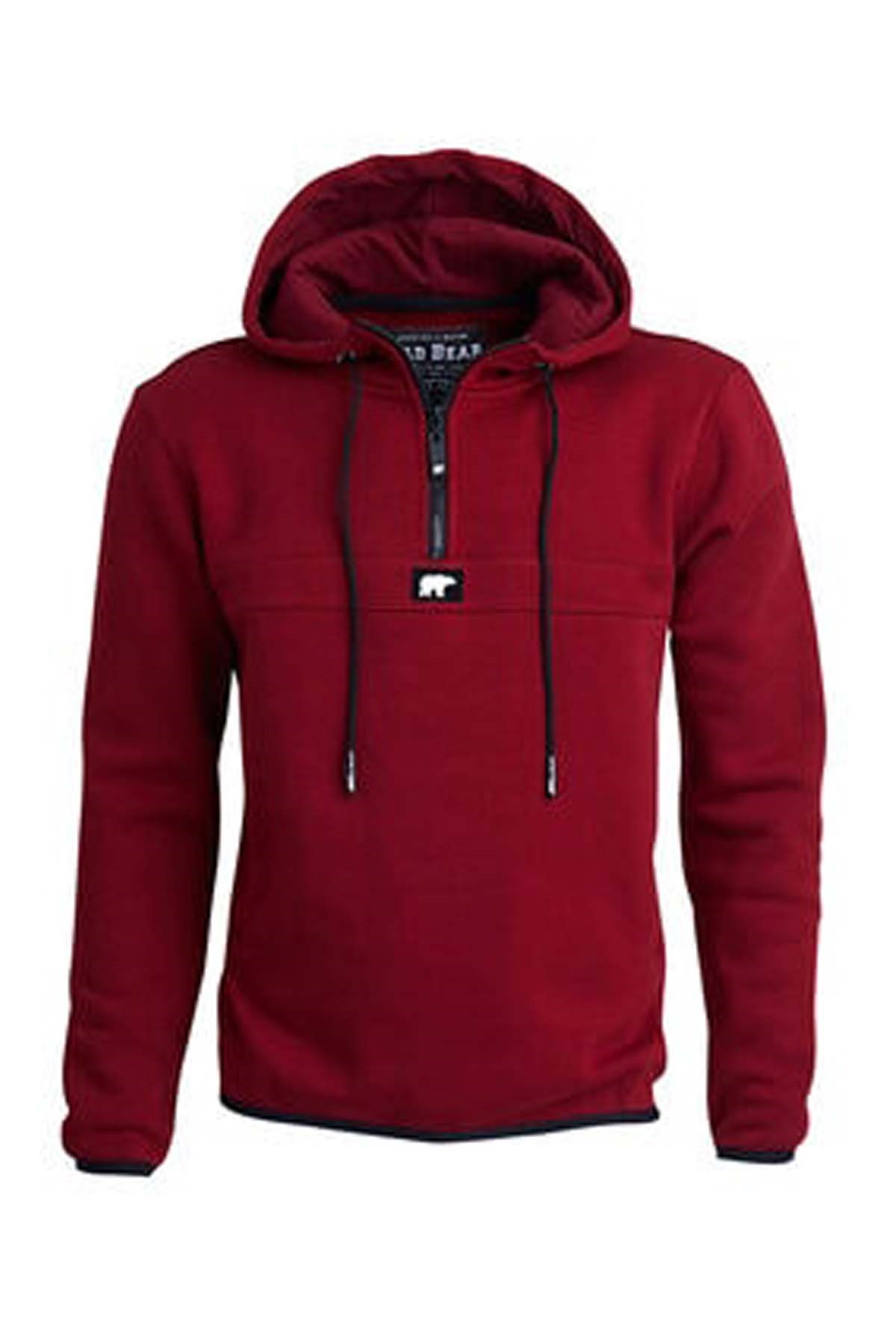 Bad Bear Defence Half-Zip Hoodie Erkek Sweatshirt 19.02.27.027BORDO