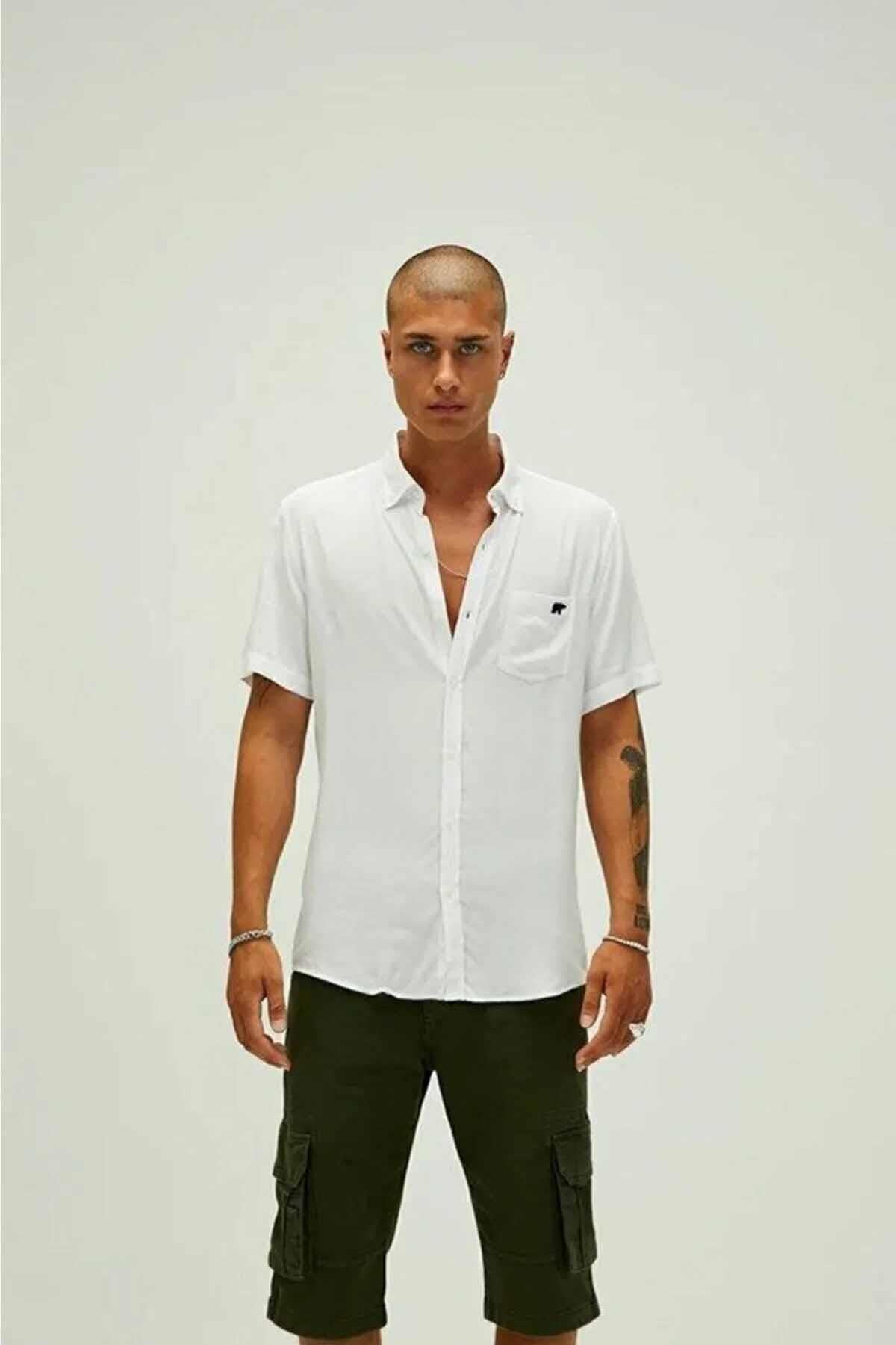 BAD BEARGömlekBad bear Frank Shirt Erkek Gömlek 22.01.30.001OFF-WHITE