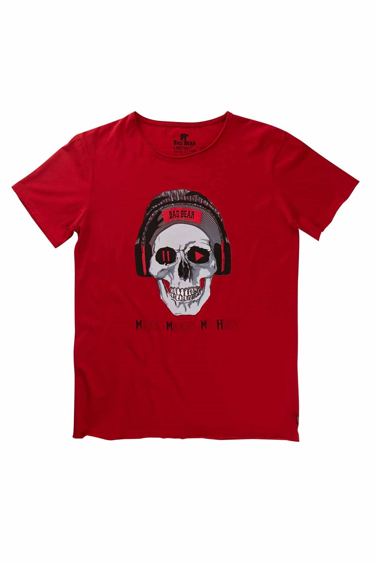 Bad Bear PLAY/PAUSE TEE Erkek Tişört 19.01.07.022CRIMSON