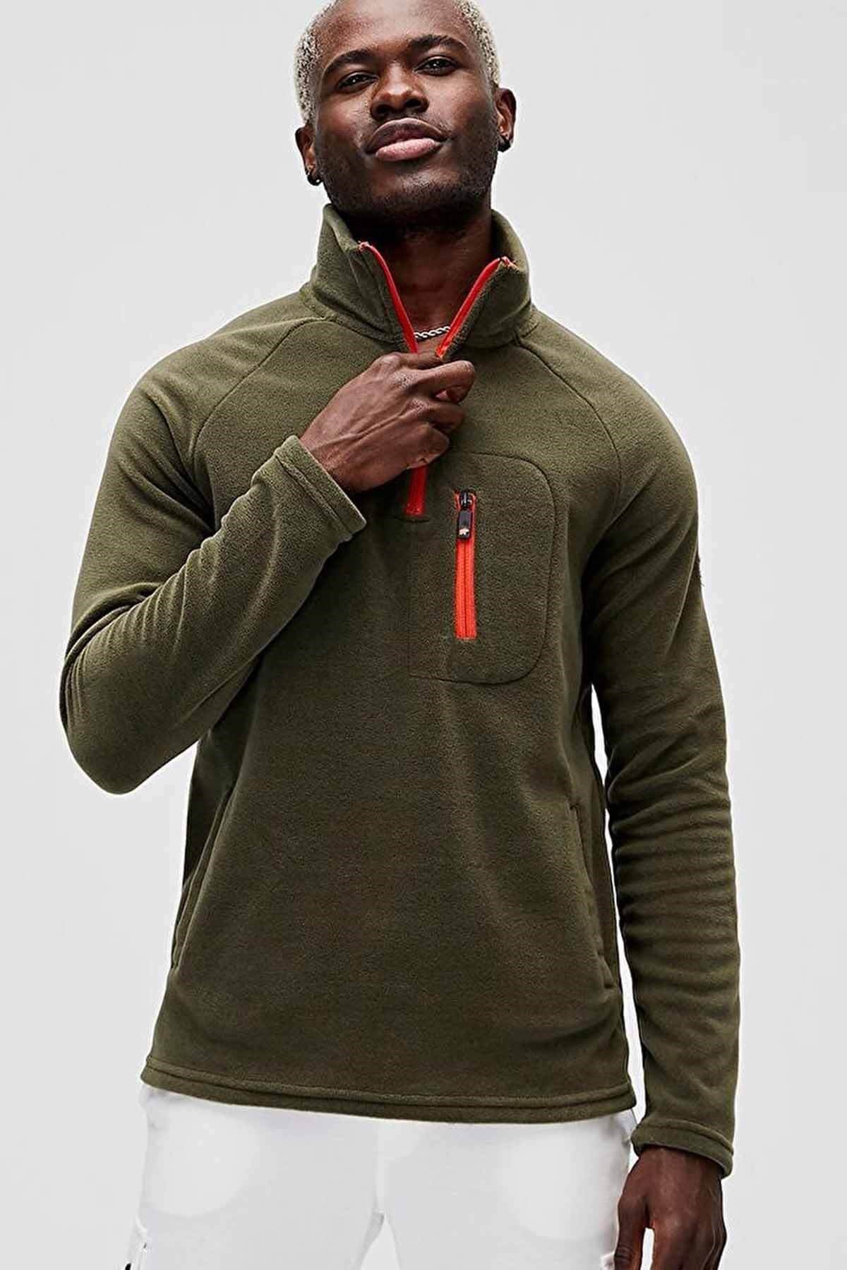 BAD BEARPolar CeketBad Bear Husky Half-Zip Polar Erkek Polar Ceket 19.02.21.006-C70KHAKI