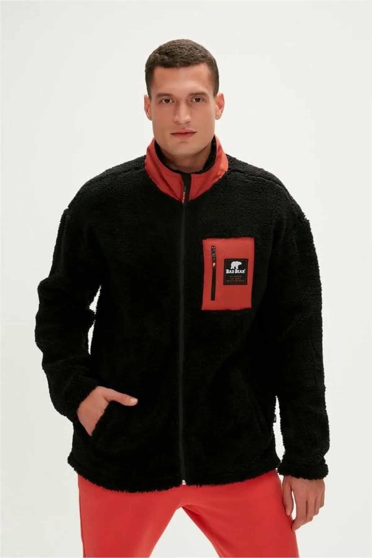 BAD BEARPolar CeketBad Bear Ryan Full-Zip Plush Jacket Erkek Polar Ceket 23.02.29.009NIGHT