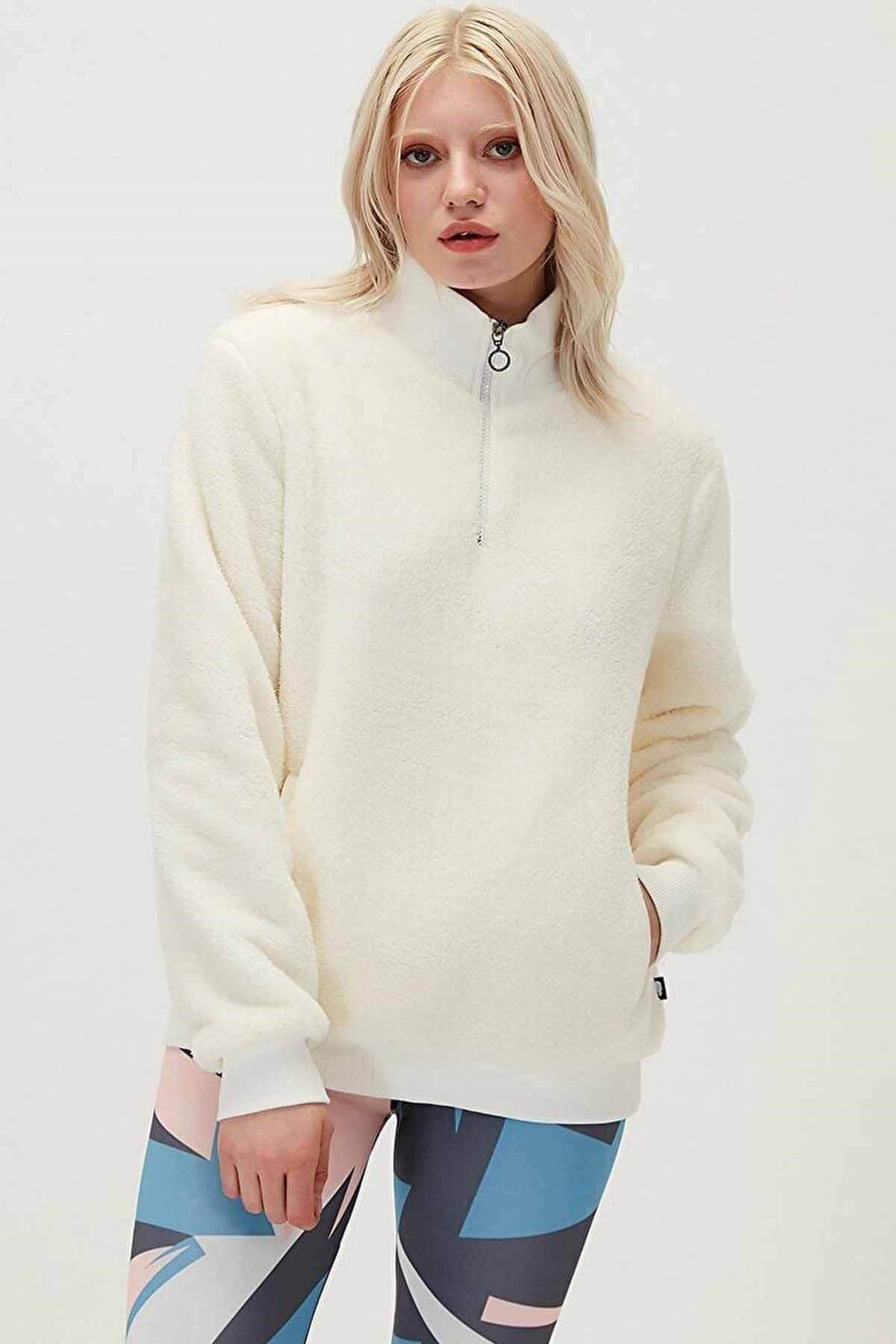 BAD BEARPolar SweatshirtBad Bear Gabi Plush Kadın Polar Sweatshirt 21.04.29.002-C04OFF-WHITE