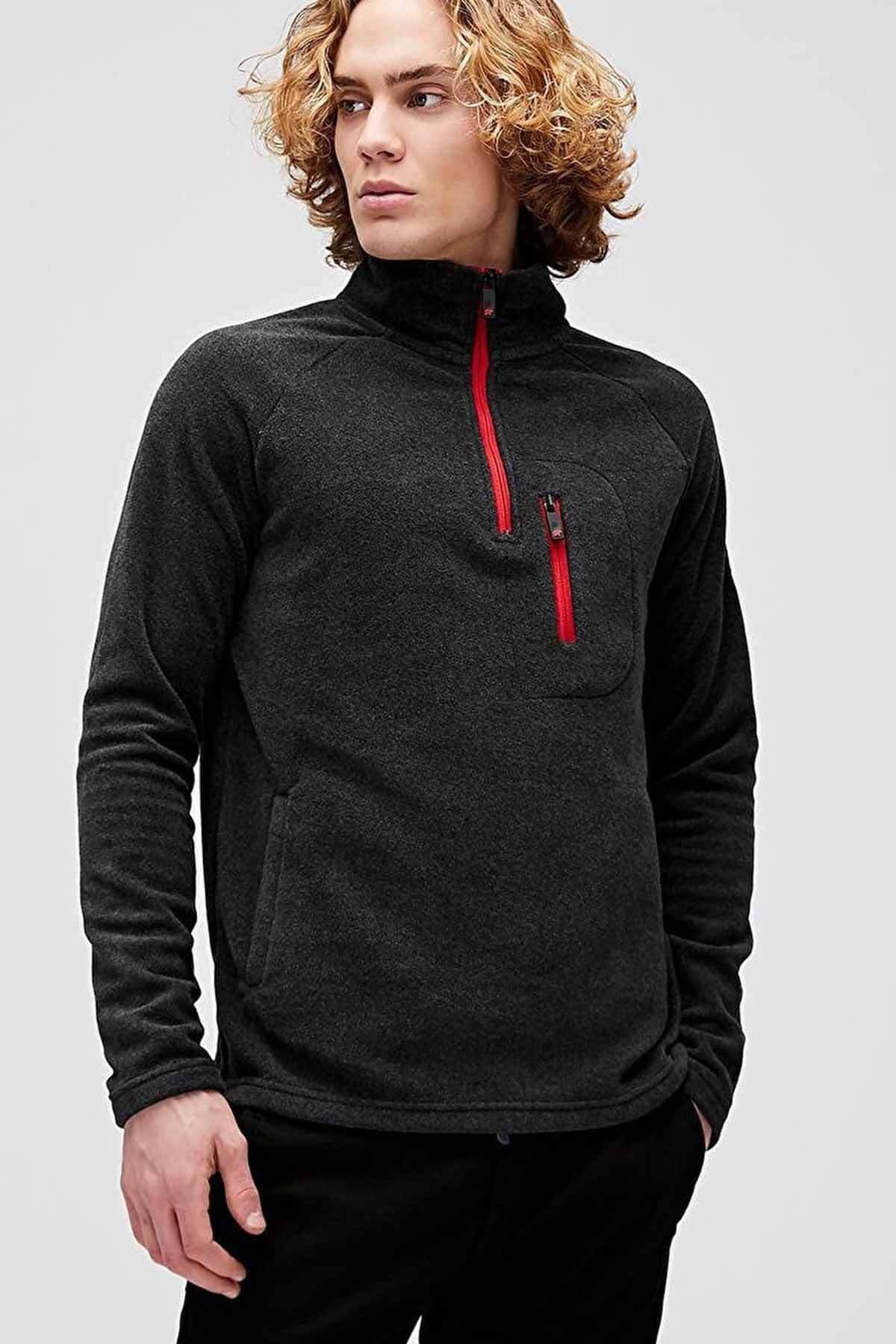 BAD BEARPolar SweatshirtBad Bear Husky Half-Zip Polar Erkek Polar Sweatshirt 19.02.21.006-C02RAVEN