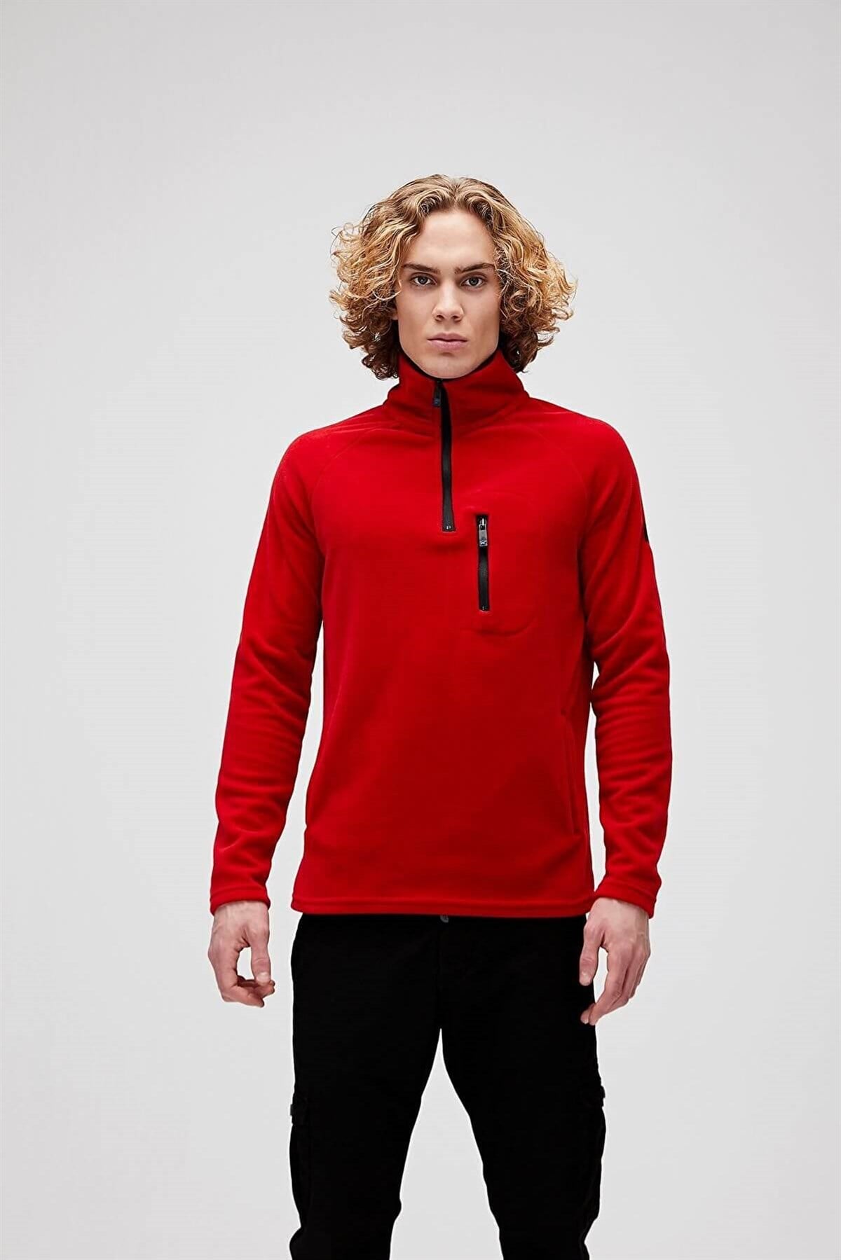 BAD BEARPolar SweatshirtBad Bear Husky Half-Zip Polar Erkek Polar Sweatshirt 19.02.21.006-C26RED