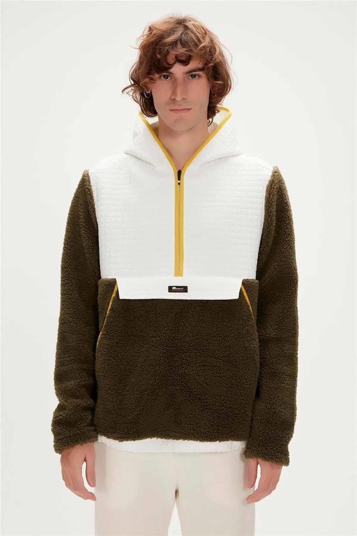 BAD BEARPolar SweatshirtBad Bear Leonard Half-Zip Plush Jacket Erkek Polar Sweatshirt 23.02.29.007KHAKI