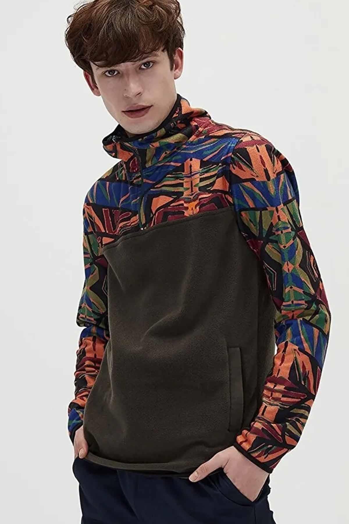 BAD BEARPolar SweatshirtBad Bear Mirage Half Zip Polar Erkek Polar Sweatshirt 21.02.21.007 OrngORANGE