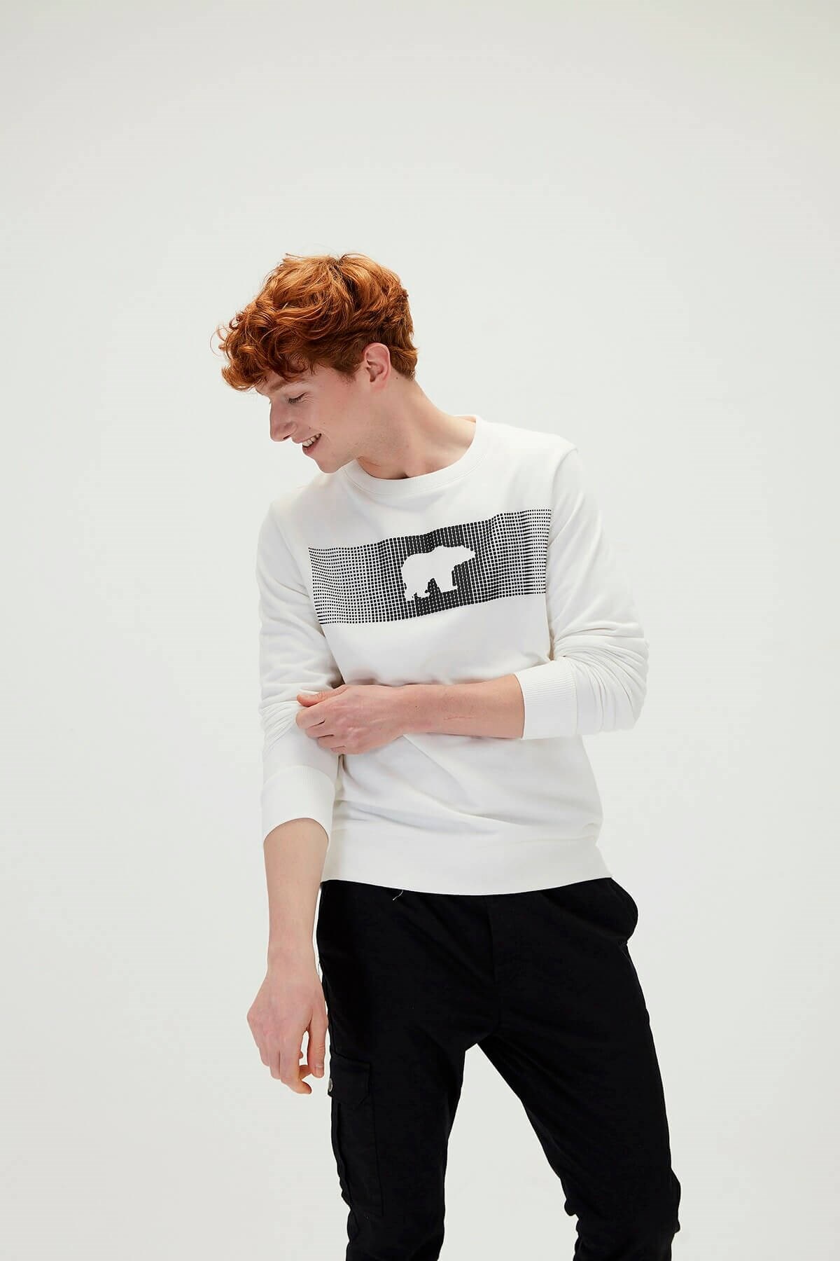 BAD BEARSweatshirtBad Bear Fancy Crewneck Erkek Sweatshirt 19.02.12.007-C04OFF-WHITE