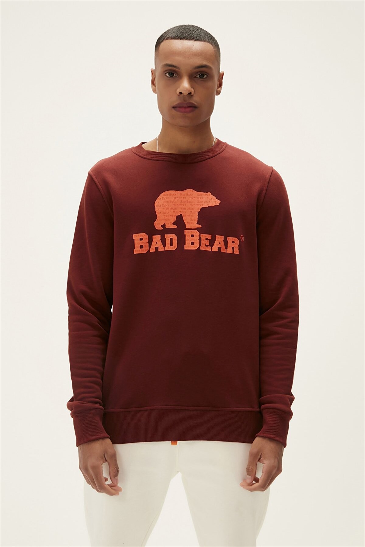 BAD BEARSweatshirtBad Bear Logo Crewneck Erkek Sweatshirt 22.02.12.007BORDO