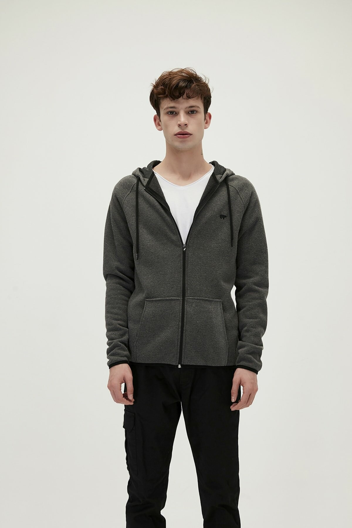 BAD BEARSweatshirtBad Bear Offense Full-Zip Erkek Sweatshirt 21.02.12.027-C08ANT.MELANG