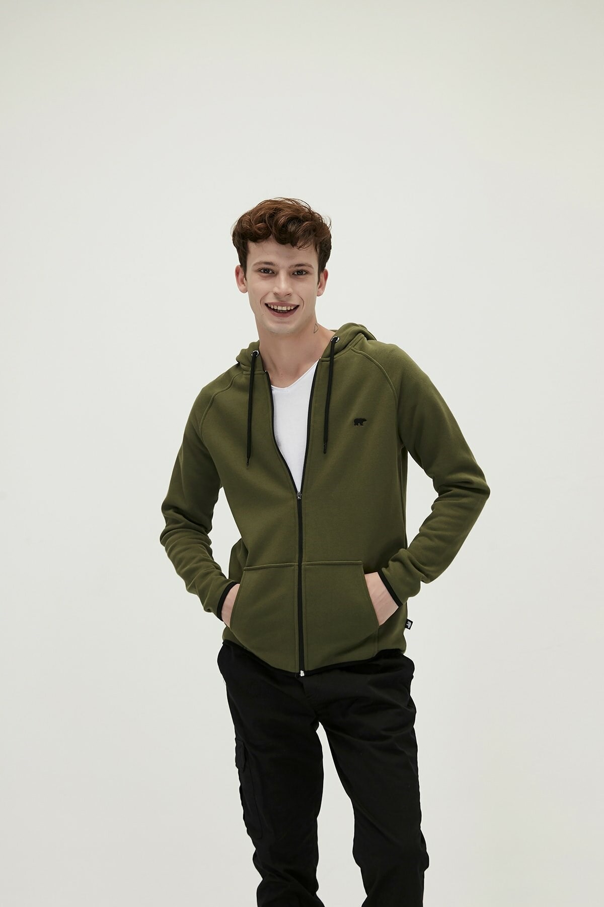 BAD BEARSweatshirtBad Bear Offense Full-Zip Erkek Sweatshirt 21.02.12.027-C70KHAKI