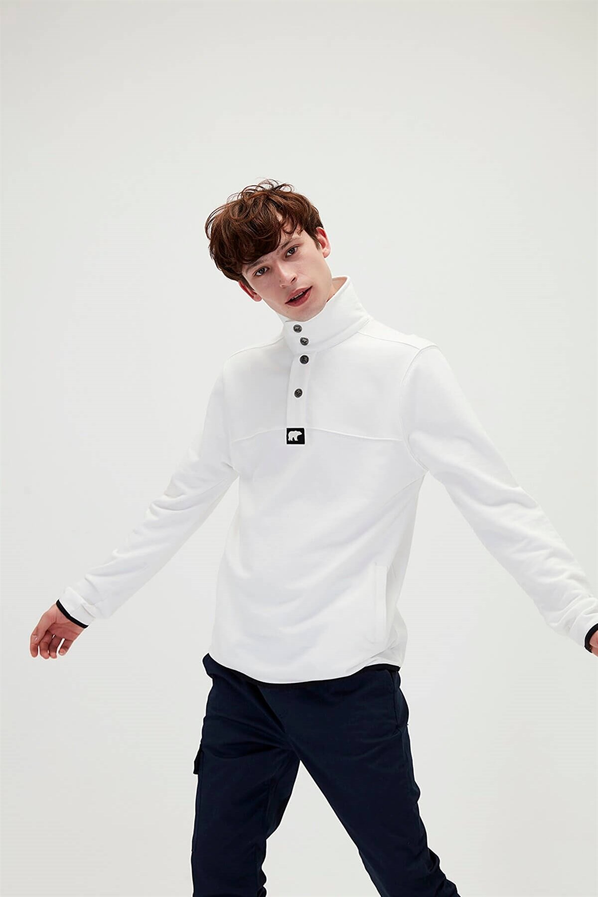BAD BEARSweatshirtBad Bear Patrick 3-Buttoned Erkek Sweatshirt 21.02.12.024-C04OFF-WHITE