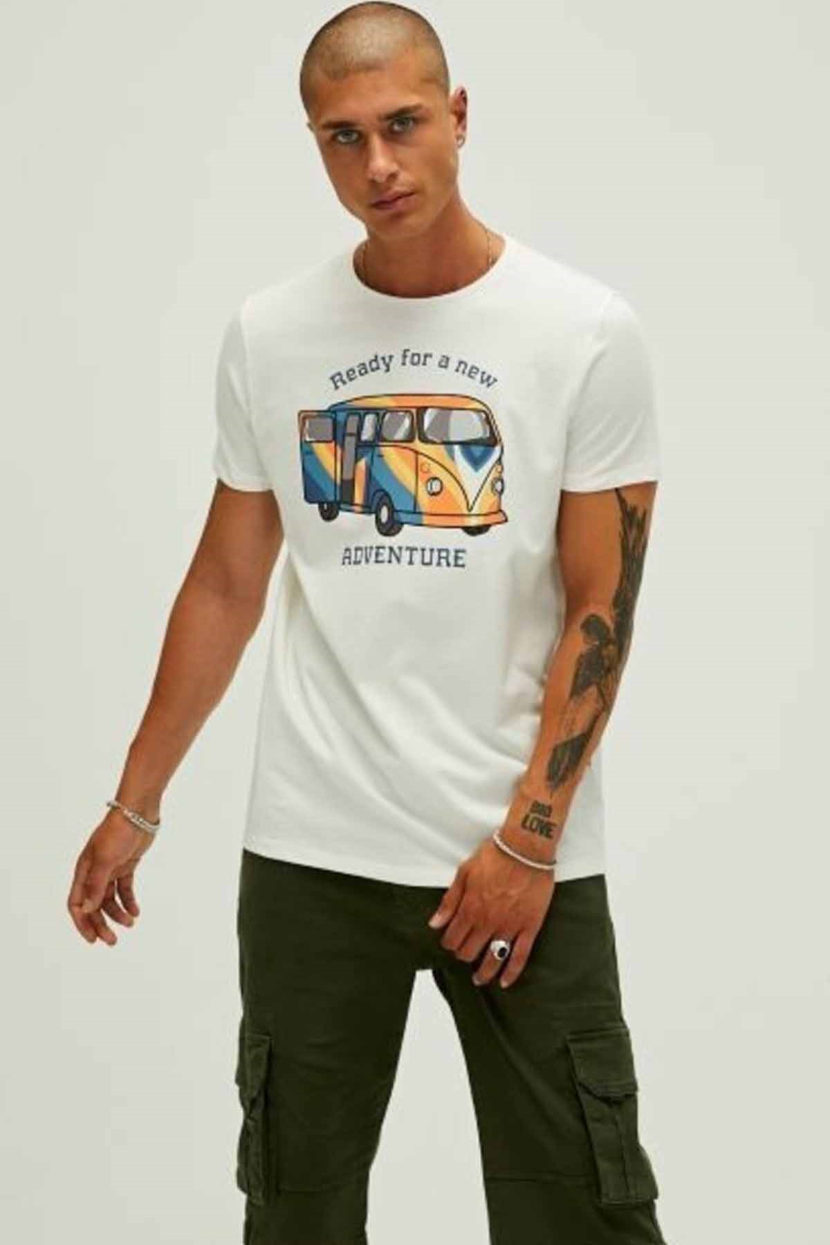 BAD BEARTişörtBad Bear Erkek baskılı T-Shirt Adventura Erkek Tişört 22.01.07.040OFF WHITE