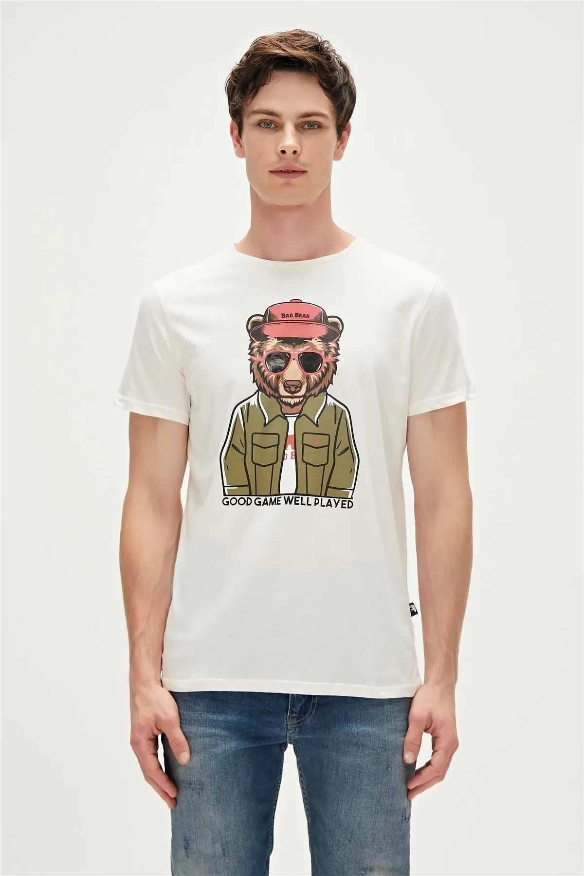 BAD BEARTişörtBad Bear Good Game T-Shirt Erkek Tişört 23.01.07.009OFF-WHITE