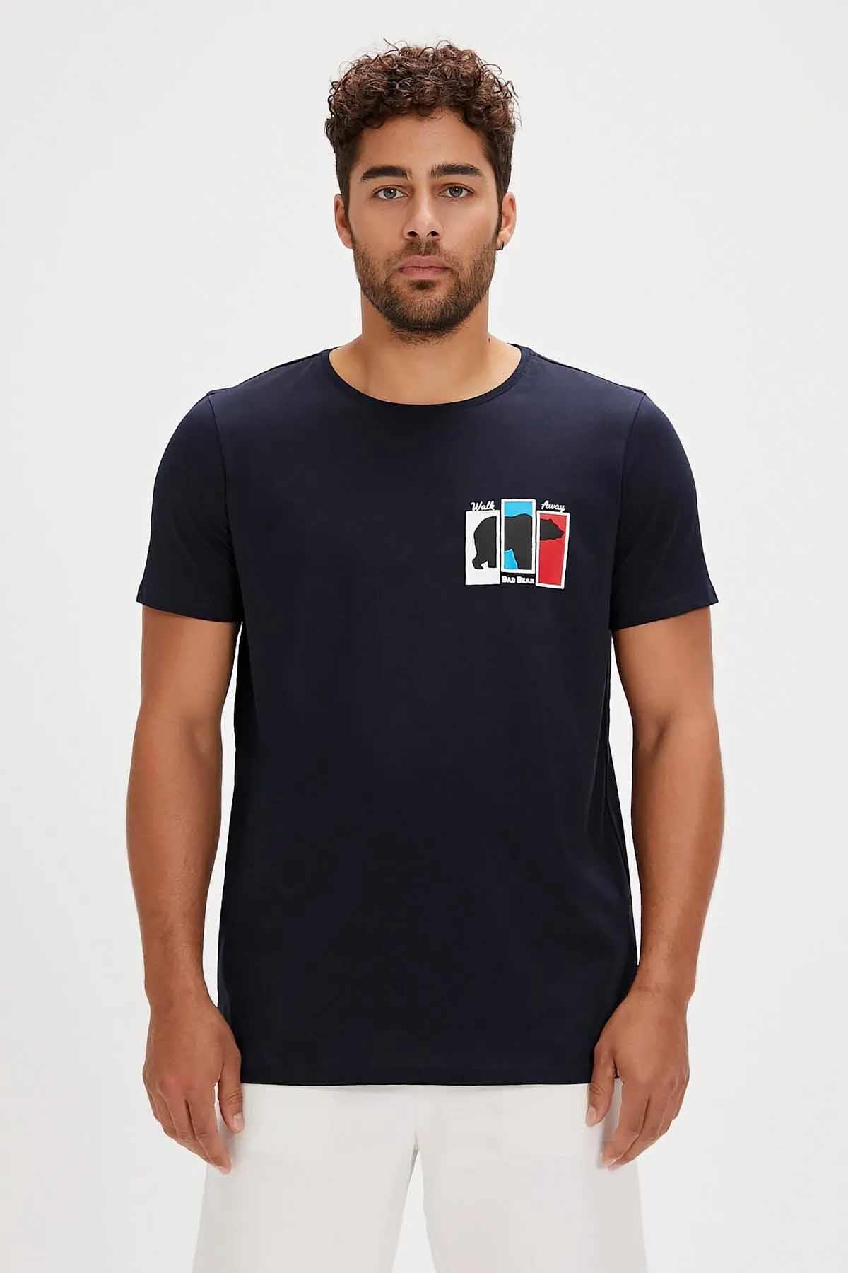 BAD BEARTişörtBad Bear Grizzle T-Shirt Erkek Tişört 24.01.07.019 NavyNAVY