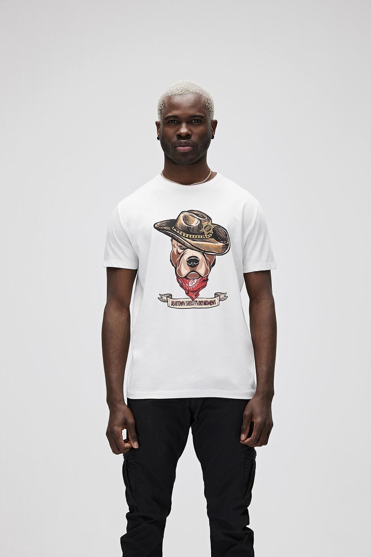 BAD BEARTişörtBad Bear Sheriff Tee Erkek Tişört 21.01.07.048Off-White