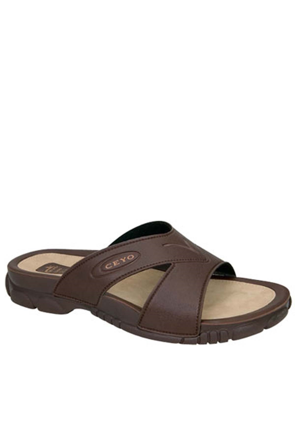 Ceyo 3200-1 Erkek Terlik Ayakkabı 06614KAHVE